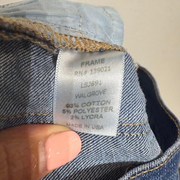 FRAME Blue Le Skinny de Jeanne Distressed Jeans Sz 26 - Picture 7 of 13